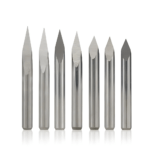 CNC Router V Bits, 1/8" Shank 3 Edge Pyramid Engraving Bits, 0.1 mm Tip 15/20/ 30/45/ 60/90 Degrees Wood Carving Tools - 12 Pieces Set