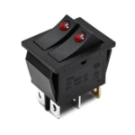 EN-Illuminated Red Dot Rocker Switch DPST-6Pin(ON-OFF)