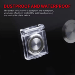 22mm Transparent Plastic Dustproof Square Protective Cover for Flat Head Metal Switch - (2 Pcs) - Image 9