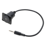 Panel Mount Female 3.5 Audio Jack to Cable Male 3.5 Audio Jack Connector