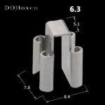 8.4x7.8x5.1mm Solder Tab Tin-Plated Brass PCB Solder Double Female Lug (Pack of 10) - Image 2