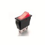 QY603-101 T125 15A 250V Red SPST Panel Mount Rocker Switch With Light