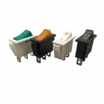 KCD3 16/30A 250V Yellow SPST Panel Mount Rocker Switch With Light - Image 4