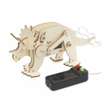 DIY Wooden Triceratops RC Kit 3D Wooden Triceratops STEM Kit DIY 3D Wooden Triceratops RC Dinosaur STEM Toy Educational Wooden Dinosaur Remote Control Kit