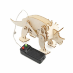 DIY Wooden Triceratops RC Kit 3D Wooden Triceratops STEM Kit DIY 3D Wooden Triceratops RC Dinosaur STEM Toy Educational Wooden Dinosaur Remote Control Kit - Image 3