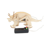 DIY Wooden Triceratops RC Kit 3D Wooden Triceratops STEM Kit DIY 3D Wooden Triceratops RC Dinosaur STEM Toy Educational Wooden Dinosaur Remote Control Kit - Image 2