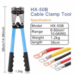 YTH HX-50B Nickel Coated Electric Hand Crimping Pliers Wire Crimper Battery Crimping Tool Cable Lug Crimping Tool - Image 2