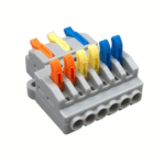 KV436 Lever-Nut Wire Connector Set, 3 In 6 Out Conductor Compact Wire Connectors Compact Spring Connector Terminal Block