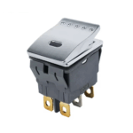 DPDT 20A 2NO 2NC High Current 28*22mm Waterproof Rocker Switch With 12-24V LED Light