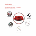 2pin 24AWG Tinned 1.7Amp Copper Insulated PVC Red Black Wire (1meter Continues) - Image 5