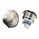 Flat Head 30MM Waterproof Latching Metal Push Button Switch without Light