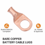 6x1/2 Pure Copper Tube Terminal Cus Lugs (Pack of 5) - Image 3