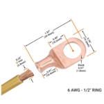 6x1/2 Pure Copper Tube Terminal Cus Lugs (Pack of 5) - Image 4