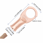 8x3/8 Pure Copper Tube Terminal Cus Lugs (Pack of 5) - Image 4