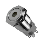 Flat Head 16mm 3-6V Latching Red Dot Illuminated Silver Metal Switch - Image 5