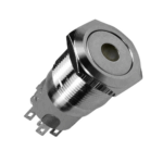 Flat Head 16mm 3-6V Latching Red Dot Illuminated Silver Metal Switch - Image 4