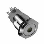 Flat Head 16mm 3-6V Latching Red Dot Illuminated Silver Metal Switch - Image 3