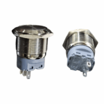 Flat Head 22MM Waterproof Non-Latching Metal Push Button Switch without Light