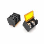 HB-9500 2P 9.5mm 25A Barrier Terminal Block Connector with Cover PCB Mount - Image 2