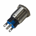 Flat Head 16mm 3-6V Latching Red Dot Illuminated Silver Metal Switch - Image 8