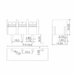KF1000 3Pin 10mm 25A 300V Barrier Terminal Block Connector – 2 Pcs - Image 5