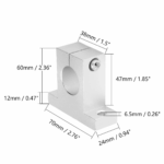 SK25 25mm Aluminum Linear Shaft Support Bracket - 1 Pc - Image 3